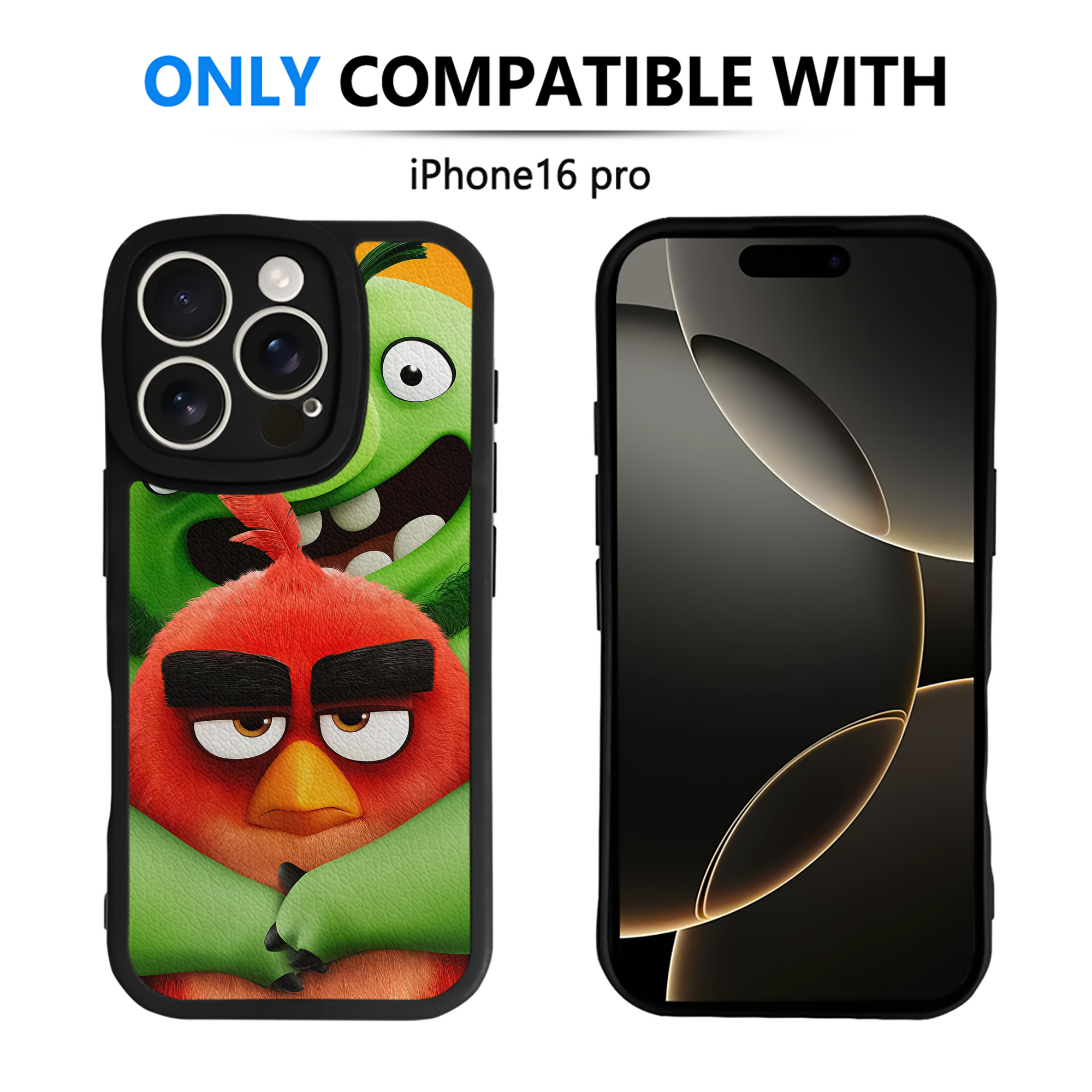 （画像用） Angry Birds アングリーバード 【iPhone 16シリーズ対応】シリコンスマホケース（レザー調） 材質：シリコン